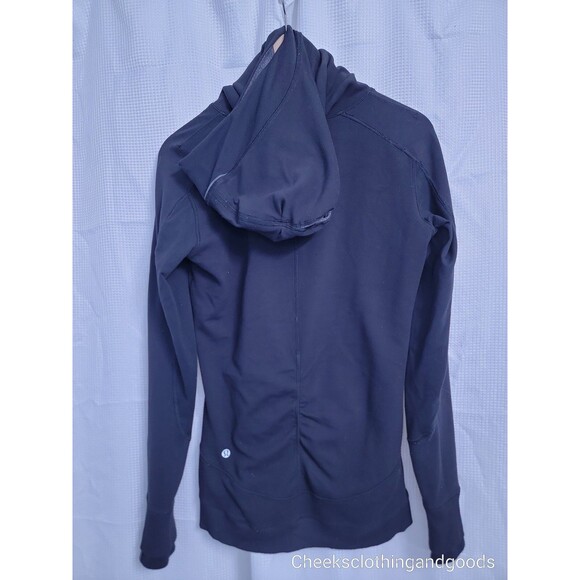 Lululemon Black Stretch Base Layer Running Hoodie Women's size 8 - Picture 6 of 9